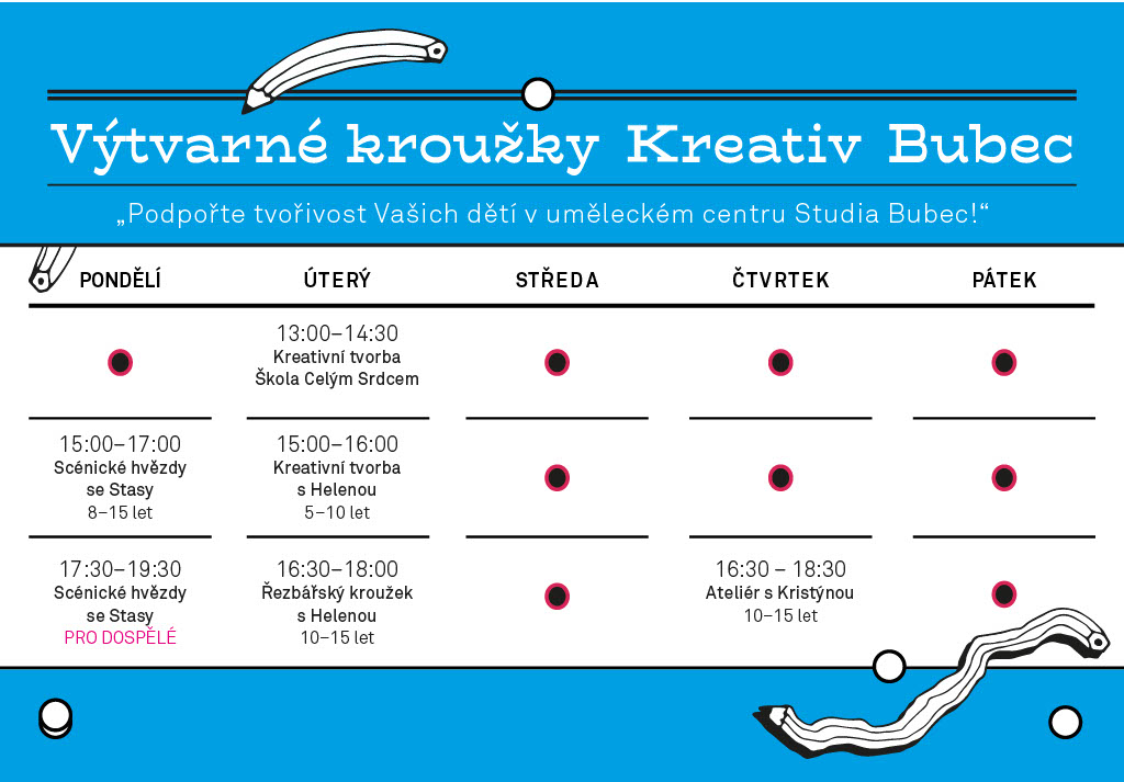 Výtvarné kroužky Kreativ Bubec